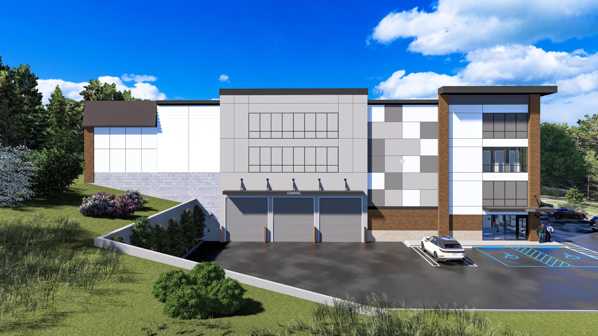Rendering of the Temple Hills Self Storage building exterior view