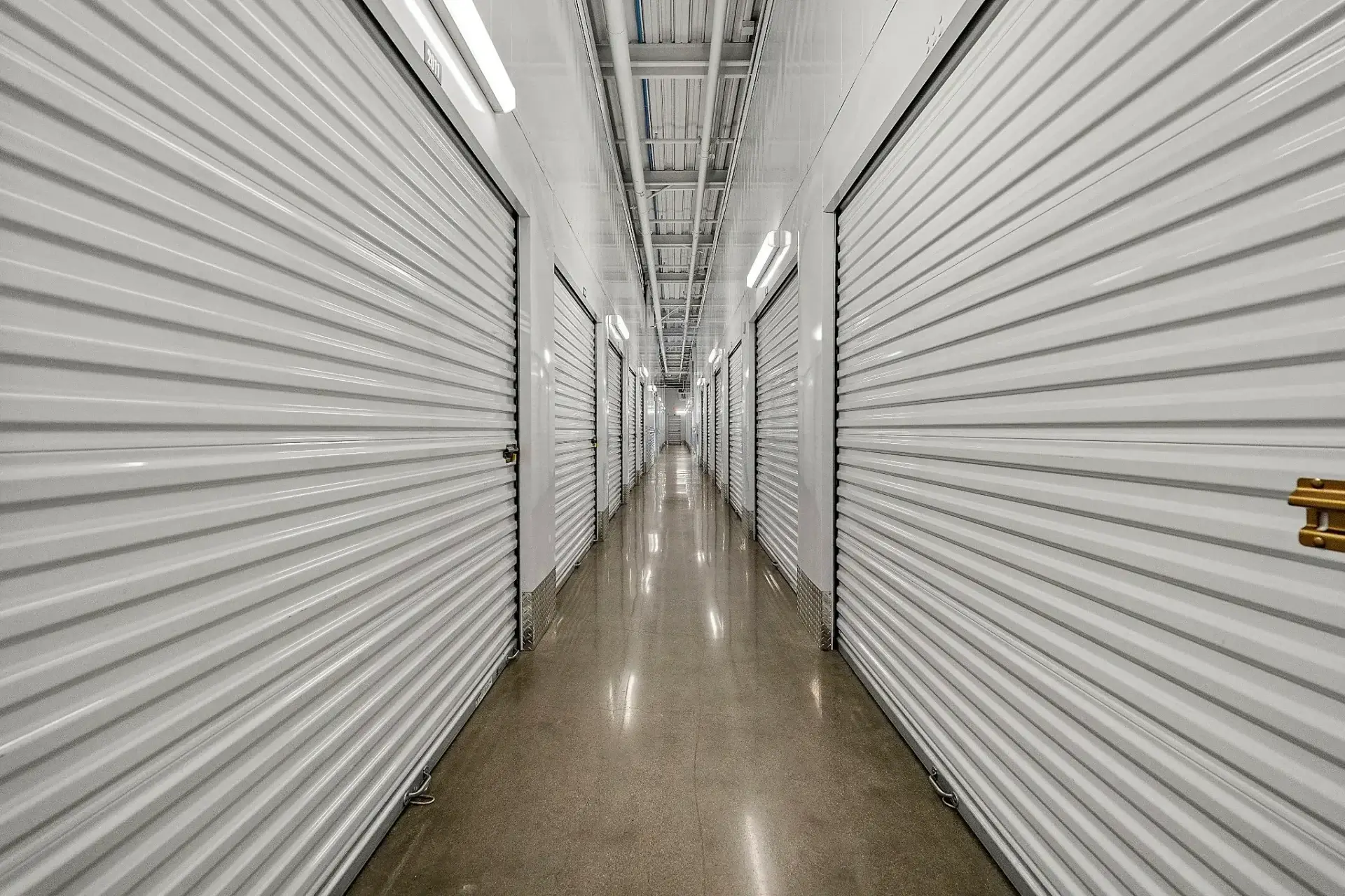 Photo of interior white storage units