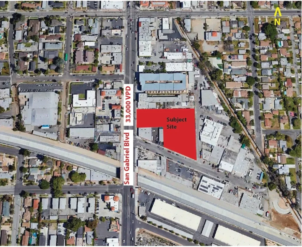 Aerial view of San Gabriel Boulevard site.