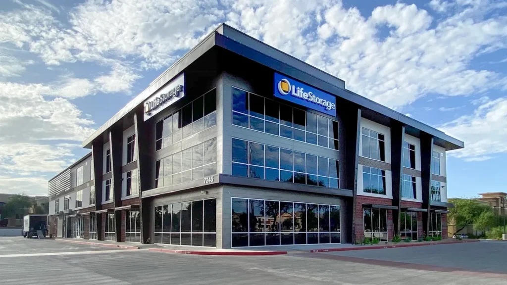 A large building with many windows on the outside.
